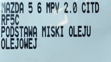 фото thumb №7, Поддон масла масляная основание запчасть верхняя mazda 5 6 i mpv 2.0d citd rf5c