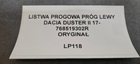 фото thumb №12, Молдинг порог порог левый dacia duster ii 17- оригинал 768519302r