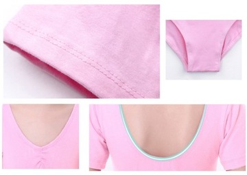 Czarne Body Gimnastyczne 3/4 Rękaw Balet 104/110