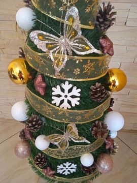 Елка на стволе, конус, 200 см, со светодиодным декором.