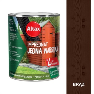 Altax BROWN пропитка для дерева Один слой 750мл садовый коричневый