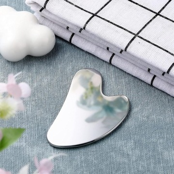 Инструменты для ухода за лицом Gua Sha в форме сердца из нержавеющей стали