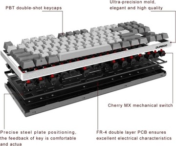 МЕХАНИЧЕСКАЯ КЛАВИАТУРА DURGOD TAURUS K320 CREAM WHITE CHERRY MX BLUE DE