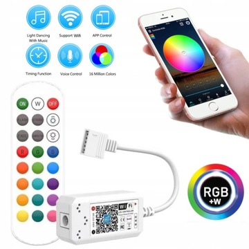 СВЕТОДИОДНЫЙ КОНТРОЛЛЕР RGB/RGBW 12 В/24 В WiFi МУЗЫКА СО ЗВУКОМ Android iOS + ПУЛЬТ ДИСТАНЦИОННОГО УПРАВЛЕНИЯ
