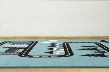 160x225 cm NIEBIESKI SZARY DYWAN DLA DZIECKA ULICE