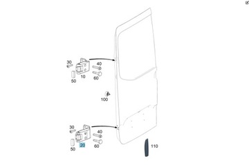 фото thumb №3, Петля дверь зад 270 градусов нижний правый mercedes sprinter 907 910