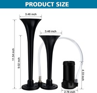 фото thumb №6, Клаксон автомобильный 12 v, bardzo громкий набор сигнальные трубы пневматической