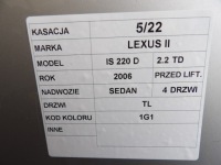 фото thumb №3, Lexus ii is 220 05-10 sedan 1g1 дверь левый задняя