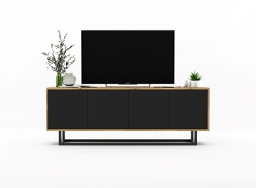 Шкаф под телевизор Modern Loft Wotan черный MAT 150 см