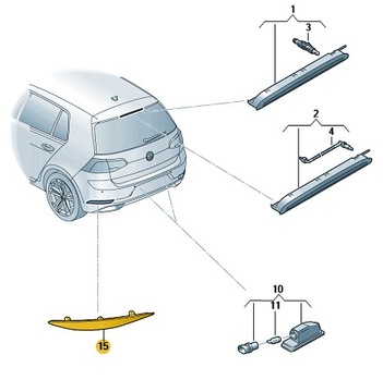 фото thumb №2, Відбивач відбивні світло vw golf vii ліва
