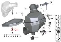 Купити Bmw 5 f10 f80 f83 f82 f12 f13 f06 вкладиш фільтра повітря 13727843284, фото thumb