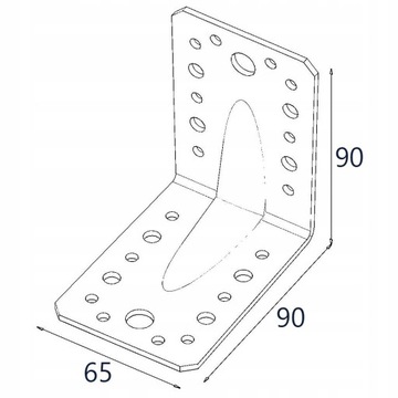 Łącznik Kątownik Ciesielski 90x90x65x1,5mm KP1E