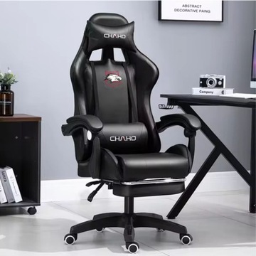 ИГРОВОЙ ОФИСНЫЙ СТУЛ, ВРАЩАЮЩИЙСЯ НАСТОЛЬНЫЙ КРЕСЛО ИЗ ЭКО КОЖИ С ПОДСТАВКОЙ ДЛЯ НОГ