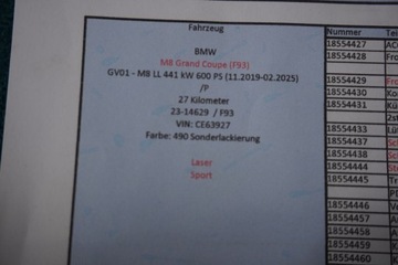 фото thumb №11, Капот бампер pas лампи bmw m8 f91 f92 f93 laser 490 p5t 27km.