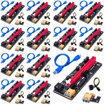 Набор из 12 шт. Riser 009S GOLD USB 3.0 PCI-E 1x-16x