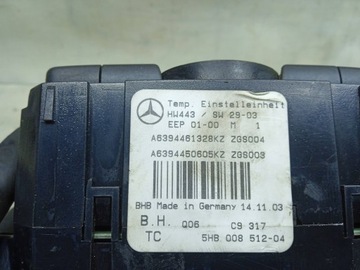 фото thumb №5, Панель керування кондиціонера a6394461328kz mercedes vito w639