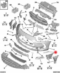 фото thumb №9, Citroën ds5 2011- молдинг хром бампера правий перед 9673293777, 96732937vd