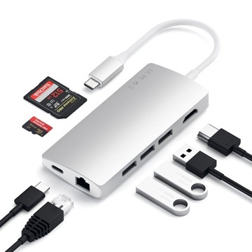 Многопортовый адаптер SATECHI Type-C 4k Ethernet PRO