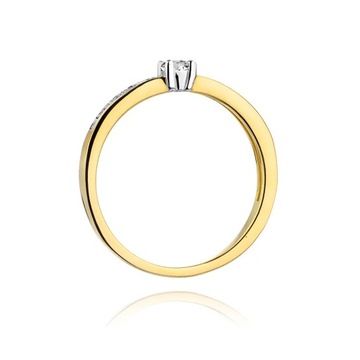 Złoty pierścionek z brylantami 0,13 ct pr. 585 r11