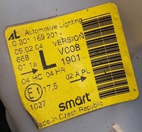 фото thumb №9, Лампа левый перед передняя smart fortwo 450 0301169201 europa