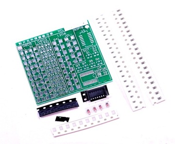 Zestaw Kit DiY do nauki lutowania elementów SMD, SMT