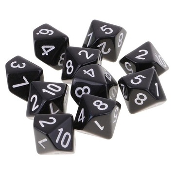 20 10-гранных кубиков D10.