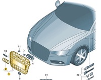 фото thumb №2, Решётка бампера решётка радиатора оригинальный номер audi a6 s6 c7 4g0853651c 1rr новый оригинал