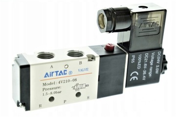 ЭЛЕКТРОМАГНИТНЫЙ КЛАПАН AIRTAC 4V210-08 5/2-1/4- 12 24 220 В