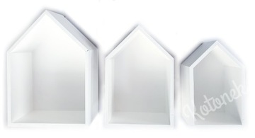 ПОЛКИ HOUSE белые, HOUSE на стену, 3 шт.