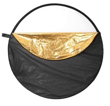 BLENDA FOTOGRAFICZNA 60cm ZŁOTA SREBRNA DYFUZOR 5W1 Pokrowiec Plener Studio