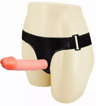 DILDO STRAP-ON PROTEZA PENIS ANAL WAGINA CZŁONEK CIELISTY CYBERSKÓRA 20CM