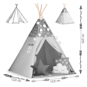 Детская палатка-вигвам TIPI TEEPEE Гирлянда Подушки Стабилизатор Nukido
