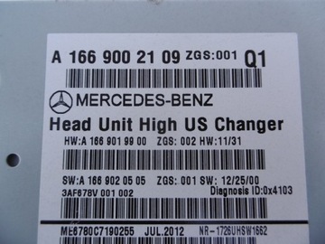 фото thumb №11, Радіо зчитувач cd навігація карта a1669002109 mercedes ml w166 gl x166 w292