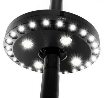 LAMPA LED POD PARASOL OGRODOWY 3 TRYBY CZARNA 16CM