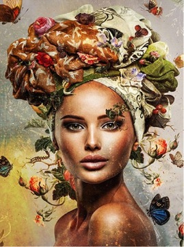 Портретная вышивка женщина Mulina Print 30x40