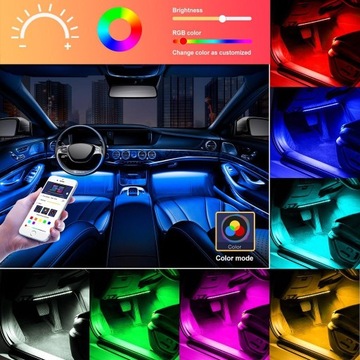 Автомобильные светодиодные ленты, RGB подсветка салона автомобиля, окружающее освещение Белая сигара