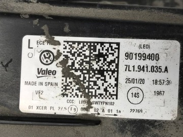 фото thumb №16, Vw t6 t6.1 7l1 рестайлинг лампа левая передняя перед полный led 7l1941035a