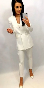 Женский костюм Женский костюмный комплект Блейзер Брюки Ecru Communion M