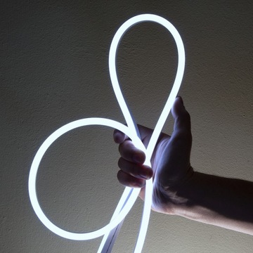 НАБОР 5М светодиодной ленты NEON 12В ХОЛОДНЫЙ БЕЛЫЙ + БЛОК ПИТАНИЯ
