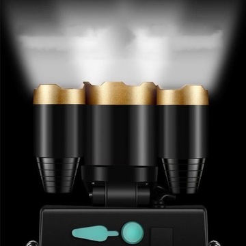ФАРА ДЛЯ ГОЛОВЫ ФАР 5 X LED ZOOM CREE POWERFUL 4 РЕЖИМА АЛЮМИНИЙ