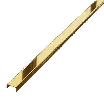 Listwa C dekoracyjna stalowa kolor złoty polerowany 10mm 270cm