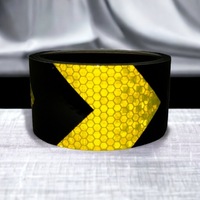 фото thumb №12, Стрічка відбиваюча strzałka żółto попереджувальна відбивач чорний жовтий 5m контур