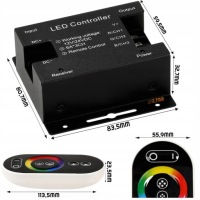 Контроллер светодиодной ленты RGB 12A овальный черный 61023