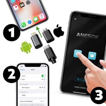 KAMERA INSPEKCYJNA ENDOSKOP 2x KAMERY ANDROID IPHONE DO TELEFONU 3M VISIXON