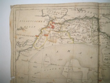 Старая карта АФРИКА 1808 Нордкусте Марокко Фес Алжир