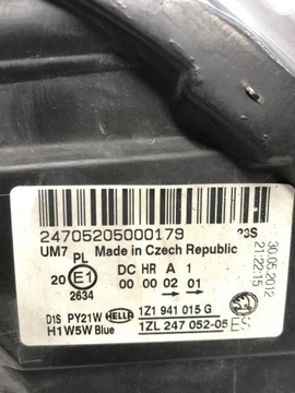 фото thumb №16, Skoda octavia 2 ii bi ксенон рестайлінг поворотний комплектна ліва лампа 1z1941015g