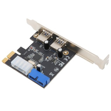 Карта расширения PCIE-USB3.0, 2 порта, быстрая стабильная передача, 20-контактный разъем