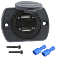 фото thumb №1, Роз'єм заряджання 2x usb 2.1a 1a + woltomierz