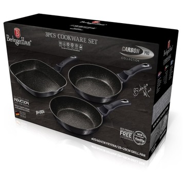 НАБОР ИЗ 3 ГРАФИТОВЫХ СКОВОРОД BERLINGER HAUS CARBON PRO