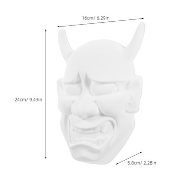NIEMALOWANA BIAŁA MASKA PAPIEROWA ONI EVIL PUSTY